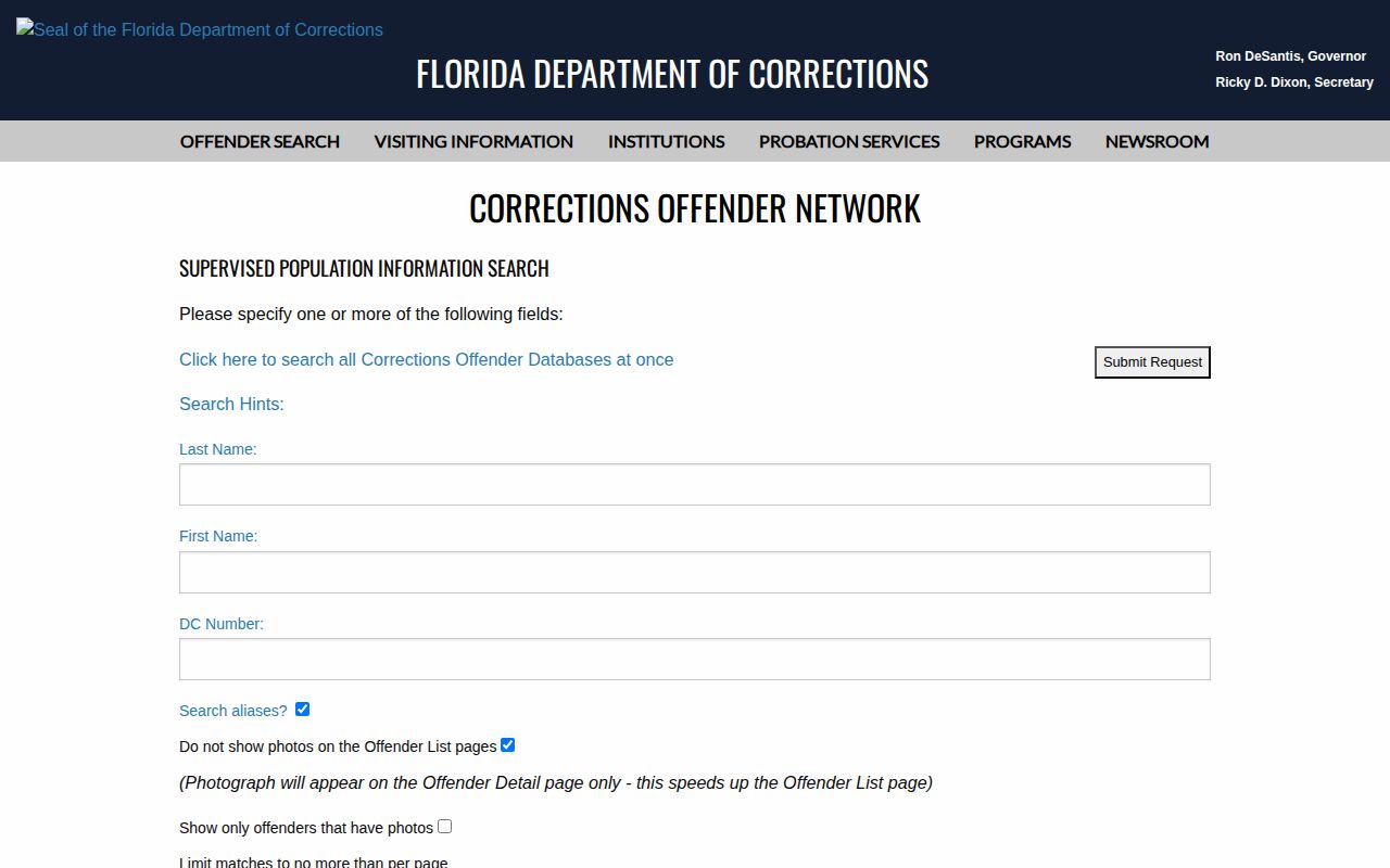 FDC active community supervision search for Flagler County release records