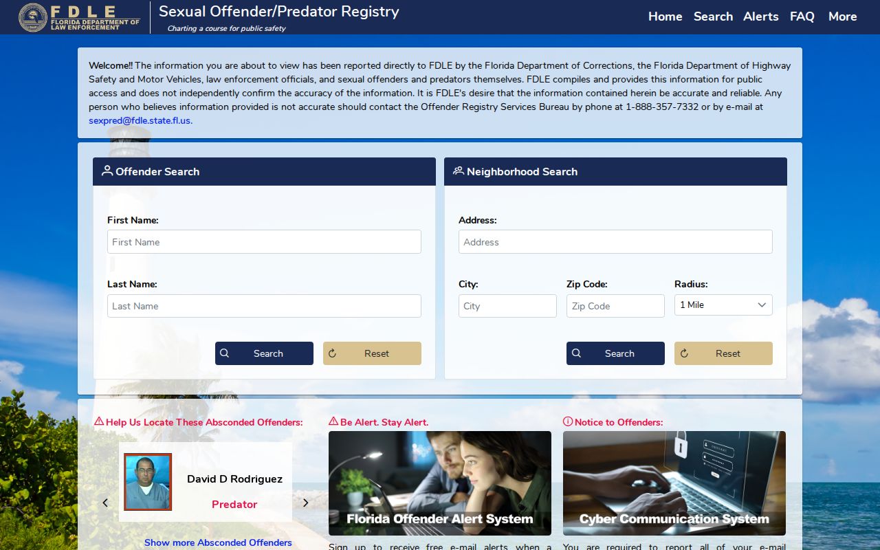 Flagler County release mugshot source in the limited FDLE registry