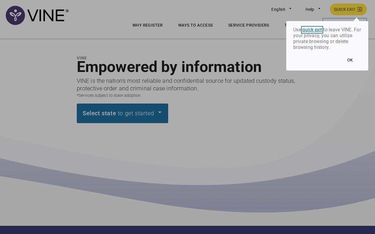 Flagler County VINELink inmate search state selection
